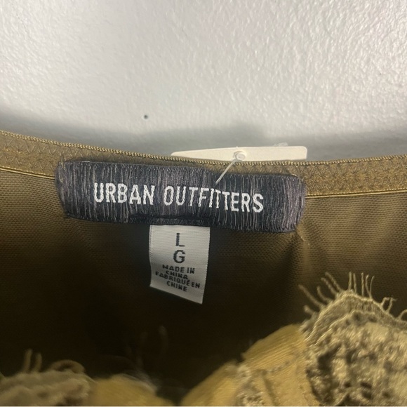 NEW Urban Outfitters Bustier Mini Slip Dress Lingerie Lace Large Green - Picture 3 of 7